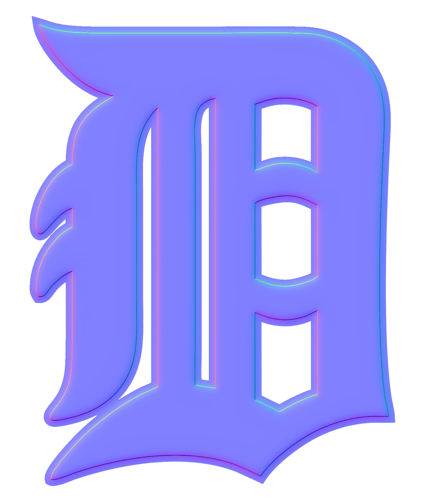 Detroit Tigers Colorful Embossed Logo iron on paper